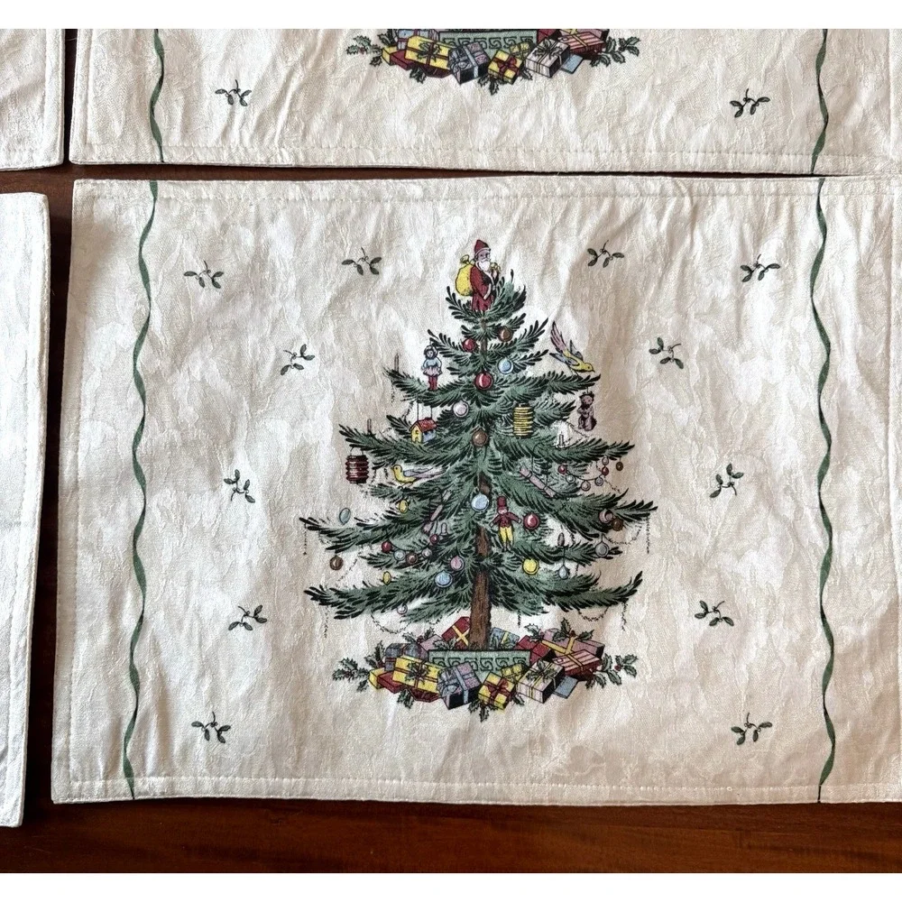4 Spode Christmas Tree Placemats 18.5